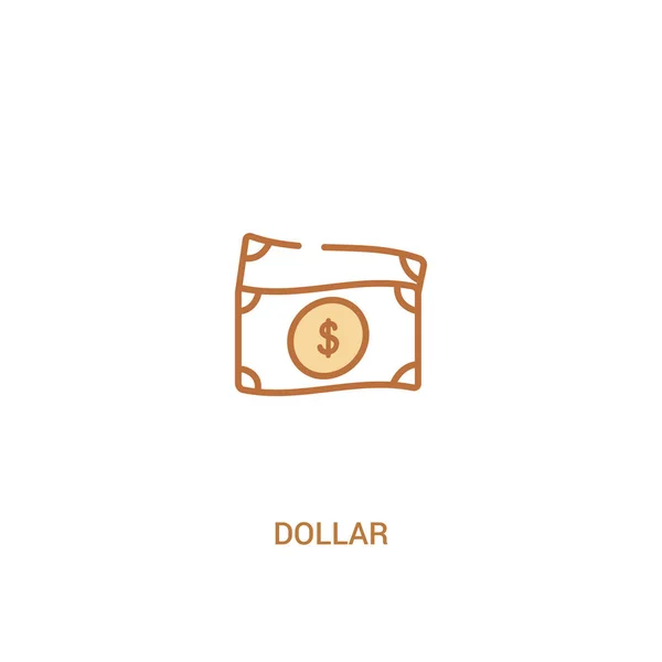 Dollar-Konzept 2 farbiges Symbol. einfache Linienelement-Illustration. — Stockvektor