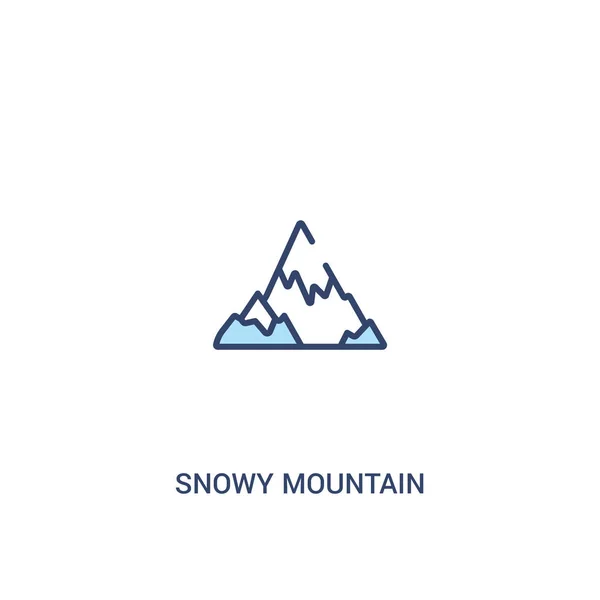 雪山概念 2 彩色图标。简单线元素虚幻 — 图库矢量图片