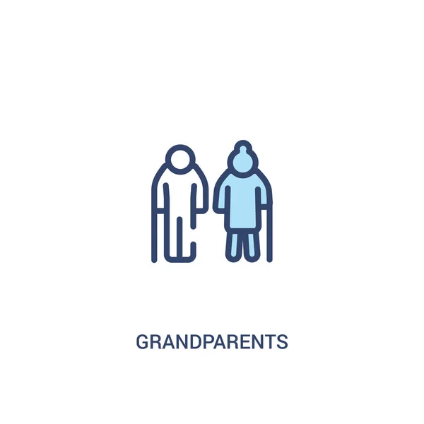 Grandparents concept 2 colored icon. simple line element illustr — Stock Vector