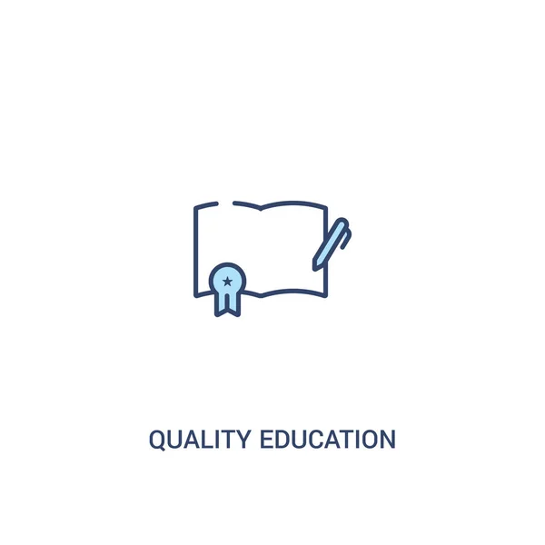Conceito de educação de qualidade 2 ícone colorido. elemento de linha simples il — Vetor de Stock