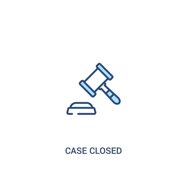 Case closed concept 2 colored icon. simple line element illustra — Stock Vector