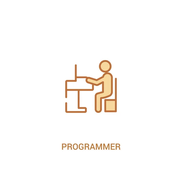 Programmeer concept 2 gekleurd pictogram. eenvoudig lijn element illustrat — Stockvector