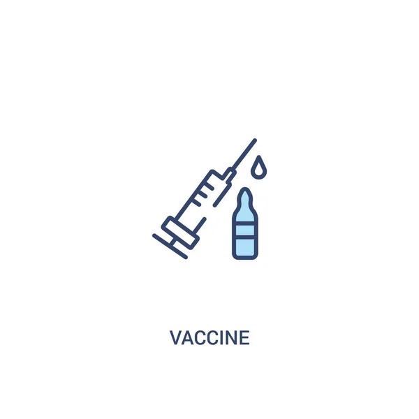 Impfkonzept 2 farbiges Symbol. einfache Linienelement-Illustration — Stockvektor