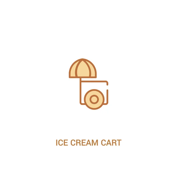 Ice Cream Cart concept 2 gekleurd pictogram. eenvoudig lijn element Illus — Stockvector