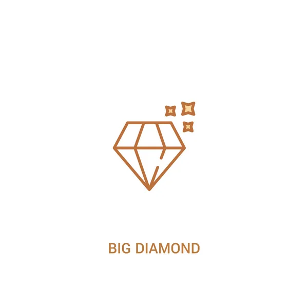 Grote diamant concept 2 gekleurd pictogram. eenvoudig lijn element Illustra — Stockvector