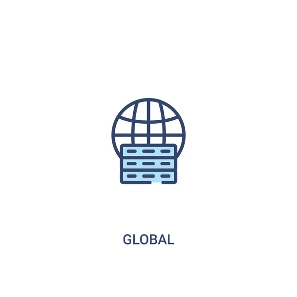 Globális koncepció 2 színes ikon. egyszerű vonalelem-illusztráció. — Stock Vector