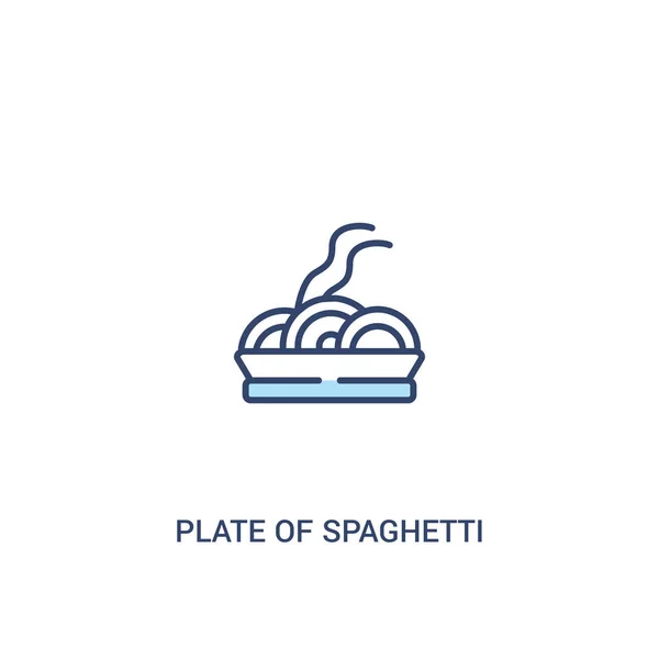 Plate of spaghetti concept 2 colored icon. simple line element i — Stock Vector