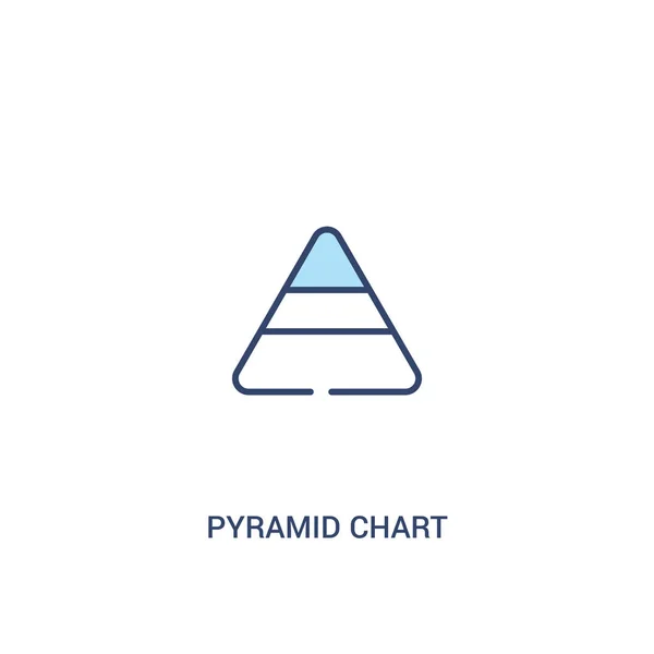 Concepto gráfico pirámide 2 icono de color. línea simple elemento illust — Archivo Imágenes Vectoriales