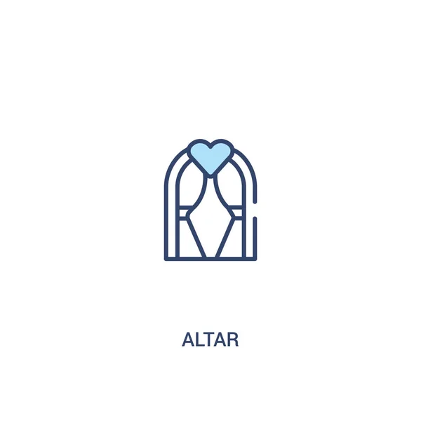Altar concepto 2 icono de color. ilustración simple elemento de línea . — Vector de stock