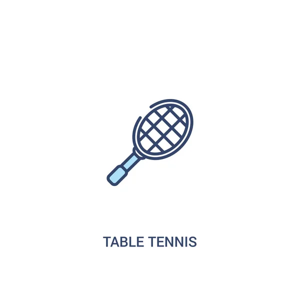 Concepto de tenis de mesa 2 icono de color. elemento de línea simple illustr — Archivo Imágenes Vectoriales