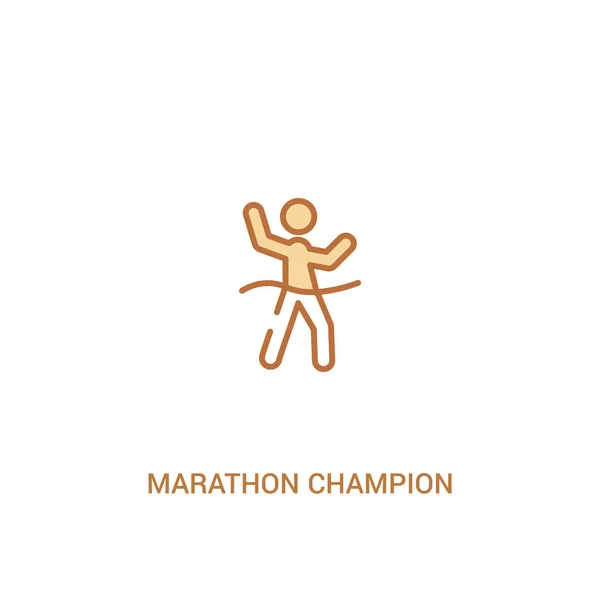 Maratona conceito campeão 2 ícone colorido. elemento de linha simples il — Vetor de Stock