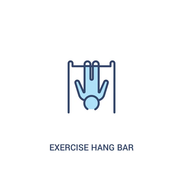 Exercise hang bar concept 2 кольорова піктограма. простий елемент лінії il — стоковий вектор