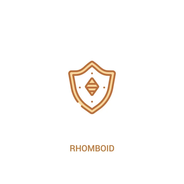 Rhomboid concept 2 colored icon. simple line element illustratio — Stock Vector