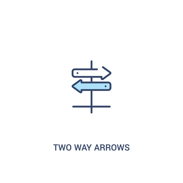 Duas setas maneira conceito 2 ícone colorido. elemento de linha simples illus —  Vetores de Stock