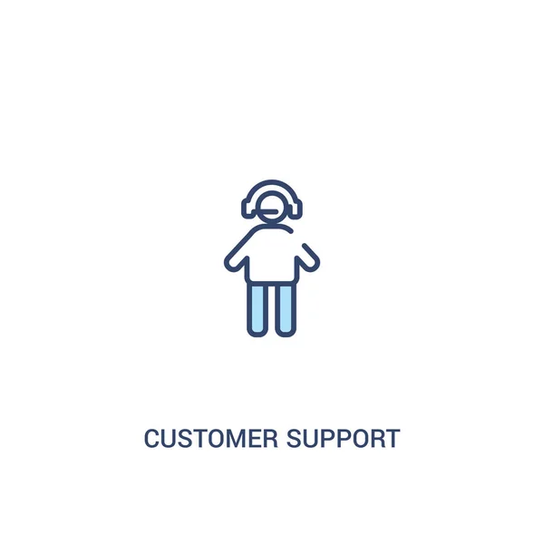 Conceito de suporte ao cliente 2 ícone colorido. linha simples elemento doente — Vetor de Stock