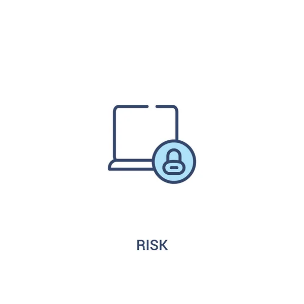 Risico concept 2 gekleurd icoon. eenvoudige illustratie van het lijn element. O — Stockvector