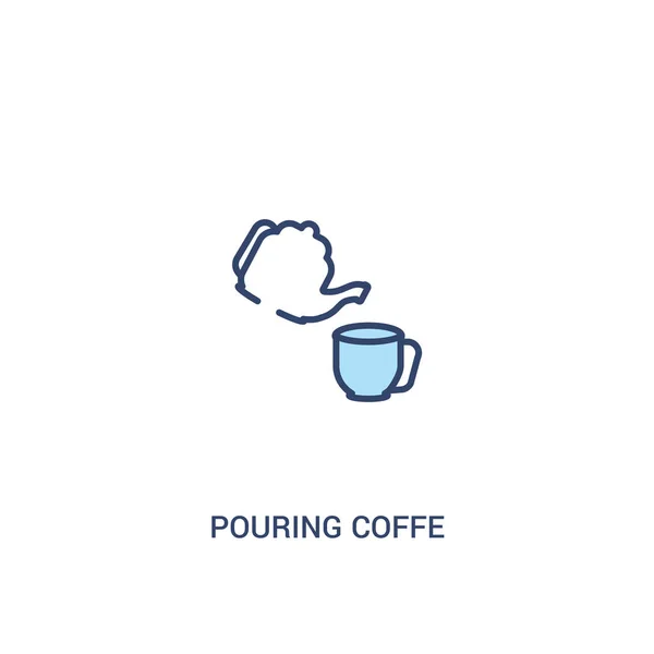 Nalewanie pojęcia Coffe 2 kolorowa ikona. prosty element liniowy Illust — Wektor stockowy