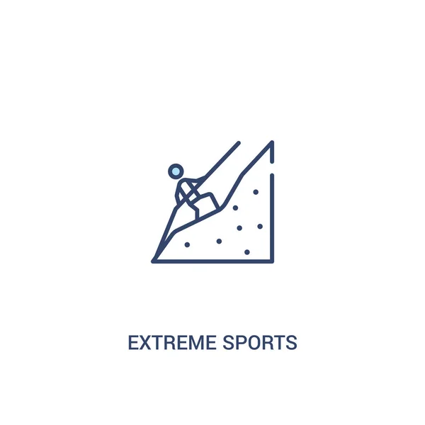 Concept de sport extrême 2 icône de couleur. élément de ligne simple illus — Image vectorielle