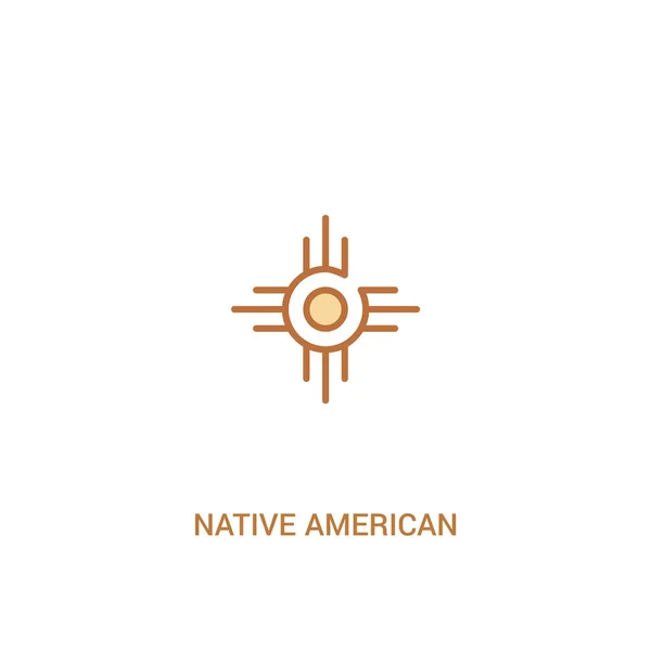 Native American Sun koncepcji 2 kolorowe ikony. prosty element linii — Wektor stockowy