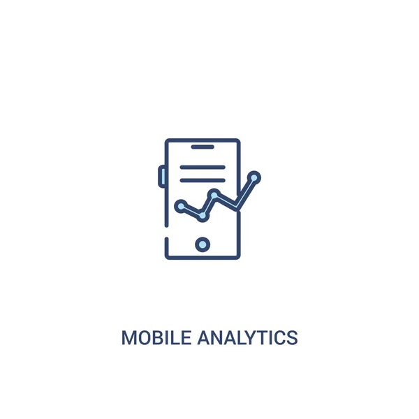 Mobile Analytics έννοια 2 έγχρωμο εικονίδιο. απλό στοιχείο γραμμής άρρωστο — Διανυσματικό Αρχείο