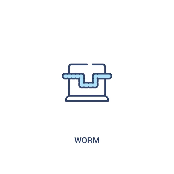 Conceito de worm 2 ícone colorido. ilustração de elemento de linha simples. o — Vetor de Stock