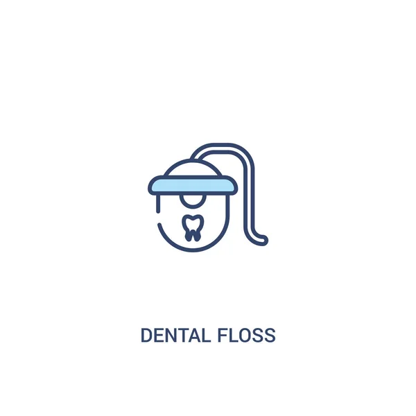 Dental tandtråd Concept 2 färgad ikon. enkelt linjeelement illustr ation — Stock vektor