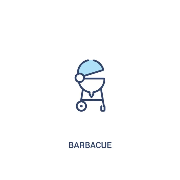 Barbacue concept 2 icône de couleur. illustration d'élément de ligne simple — Image vectorielle