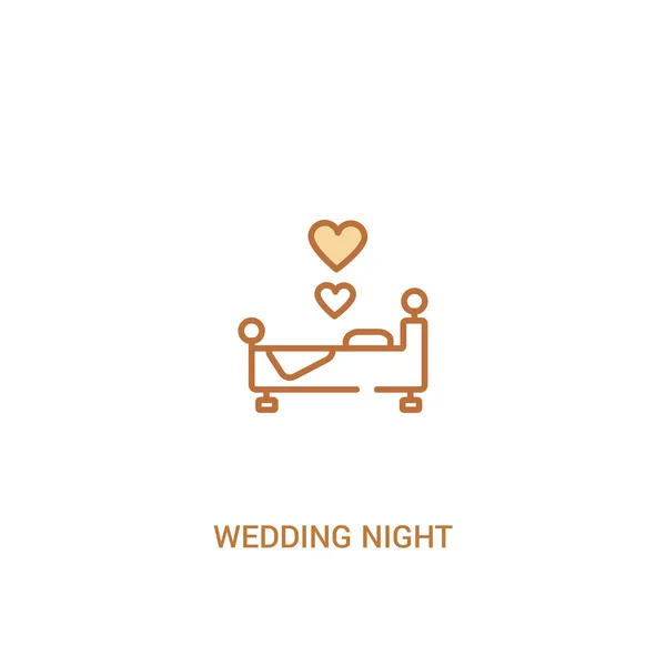 Concepto de noche de boda 2 icono de color. línea simple elemento illust — Archivo Imágenes Vectoriales