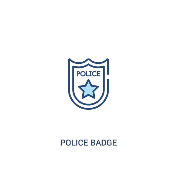 Badge polizia concetto 2 icona colorata. linea semplice elemento illustr — Vettoriale Stock