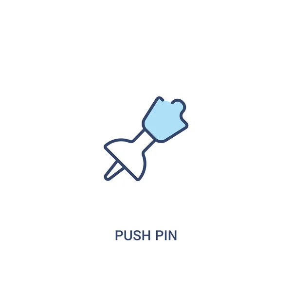 Push pin концепція 2 кольорова піктограма. простий елемент лінії ілюстрація — стоковий вектор