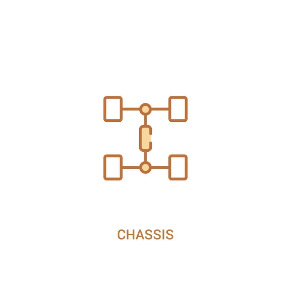 Fahrgestellkonzept 2 farbiges Symbol. einfache Linienelement-Illustration — Stockvektor