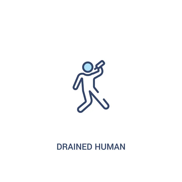 Drained human concept 2 colored icon. simple line element illust — Stock Vector