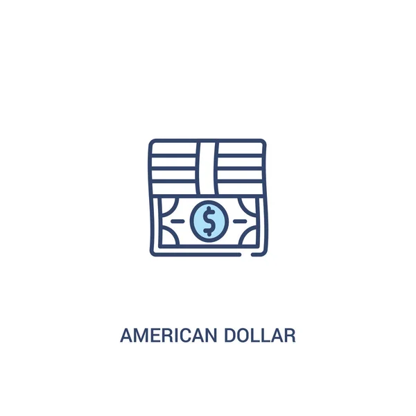 Conceito dólar americano 2 ícone colorido. elemento de linha simples illu — Vetor de Stock