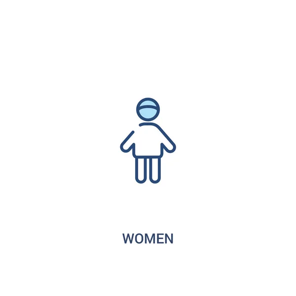 Ženský koncept 2 Barevná ikona. jednoduchá čára, ilustrace. — Stockový vektor