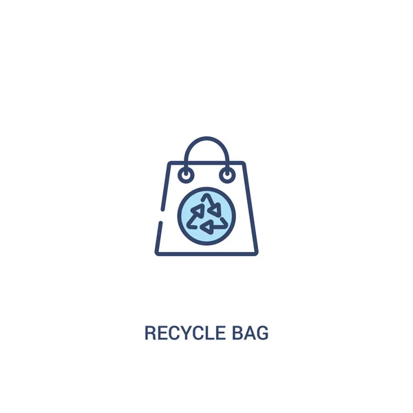 Reciclar concepto bolsa 2 icono de color. elemento de línea simple illustra — Vector de stock