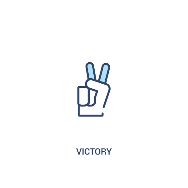 Conceito vitória 2 ícone colorido. ilustração de elemento de linha simples — Vetor de Stock