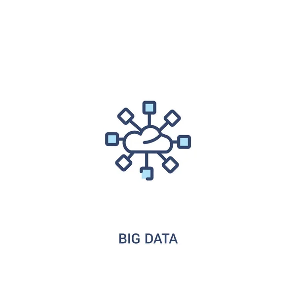 Nagy adat fogalom 2 befest ikon. egyszerű vonal elem illustratio — Stock Vector