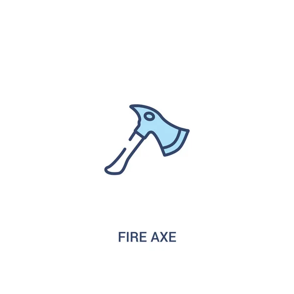 Koncepcja ognia Axe 2 kolorowa ikona. prosty element linii ilustratio — Wektor stockowy