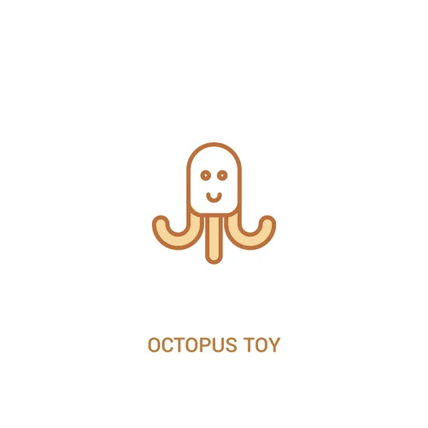 Concept de jouet poulpe 2 icône de couleur. élément de ligne simple illustra — Image vectorielle