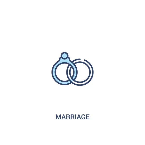 Conceito de casamento 2 ícone colorido. linha simples elemento ilustratio — Vetor de Stock