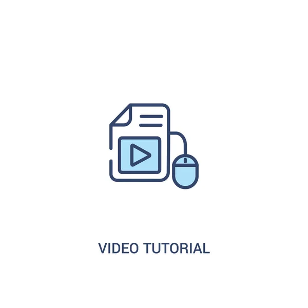 Video tutorial concepto 2 icono de color. línea simple elemento illus — Vector de stock
