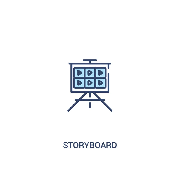 Conceito storyboard 2 ícone colorido. elemento de linha simples ilustrat — Vetor de Stock