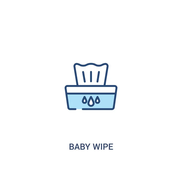 Baby wipe concept 2 colored icon. simple line element illustrati — Stock Vector