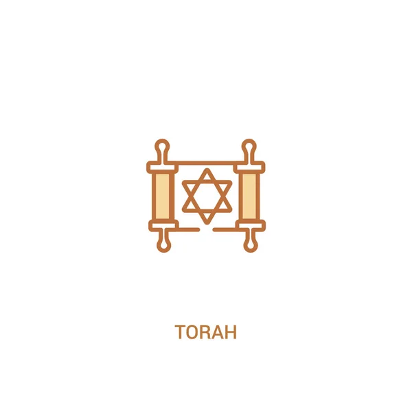 Torah Concept 2 färgad ikon. enkel illustration av linjeelement. — Stock vektor