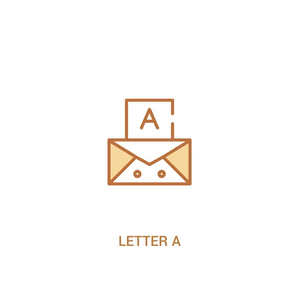 Γράμμα μια έννοια 2 έγχρωμο εικονίδιο. απλό στοιχείο γραμμής illustratio — Διανυσματικό Αρχείο