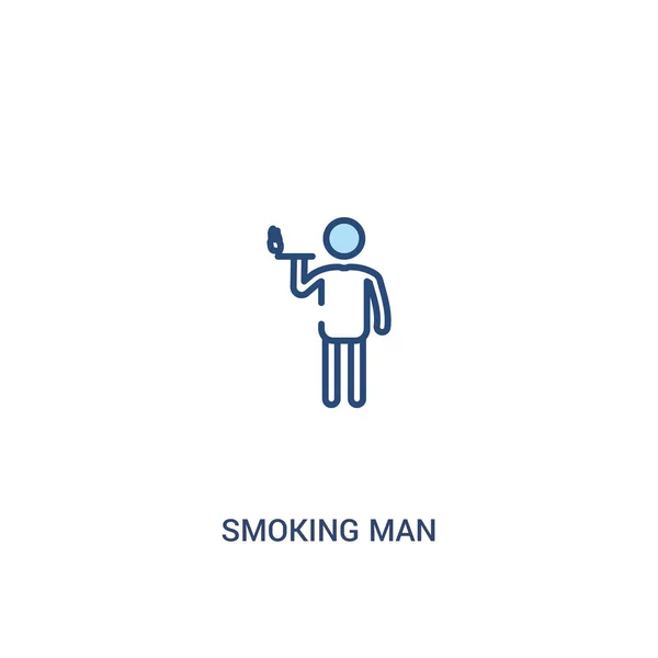 Rökning man Concept 2 färgad ikon. enkelt linjeelement illustra — Stock vektor