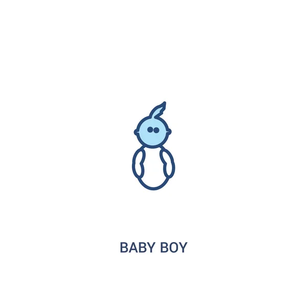 Concepto de bebé niño 2 icono de color. ilustración de elemento de línea simple — Vector de stock