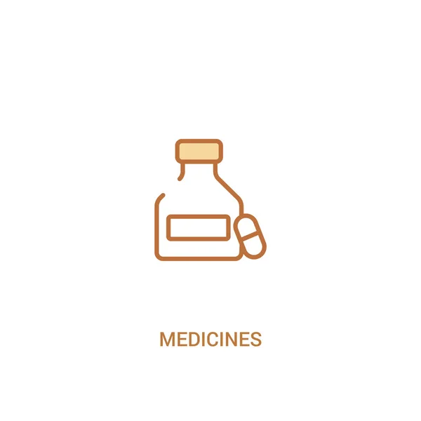 Concepto de medicamentos 2 icono de color. elemento de línea simple illustrati — Archivo Imágenes Vectoriales