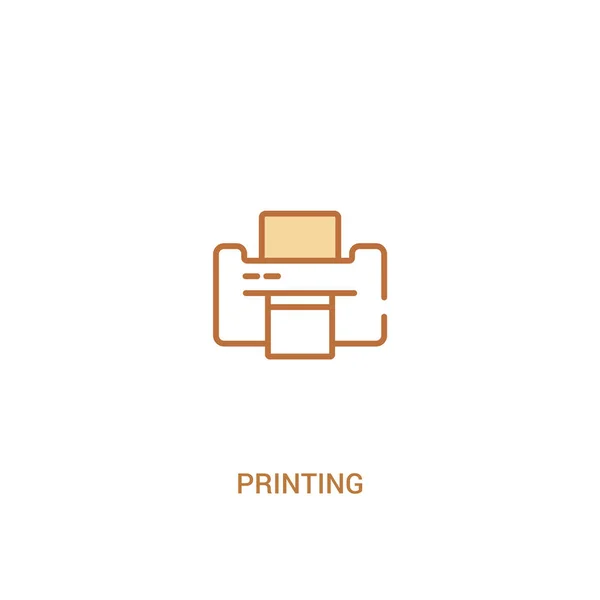 Conceito de impressão 2 ícone colorido. linha simples elemento ilustratio — Vetor de Stock