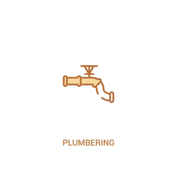 Conceito de plumbering 2 ícone colorido. elemento de linha simples ilustrat — Vetor de Stock